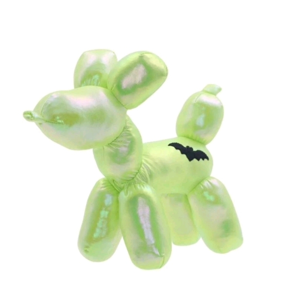 Halloween Iridescent Neon Green Balloon Dog Bat 8" Plush Toy Jeff Koons Style - Picture 1 of 4